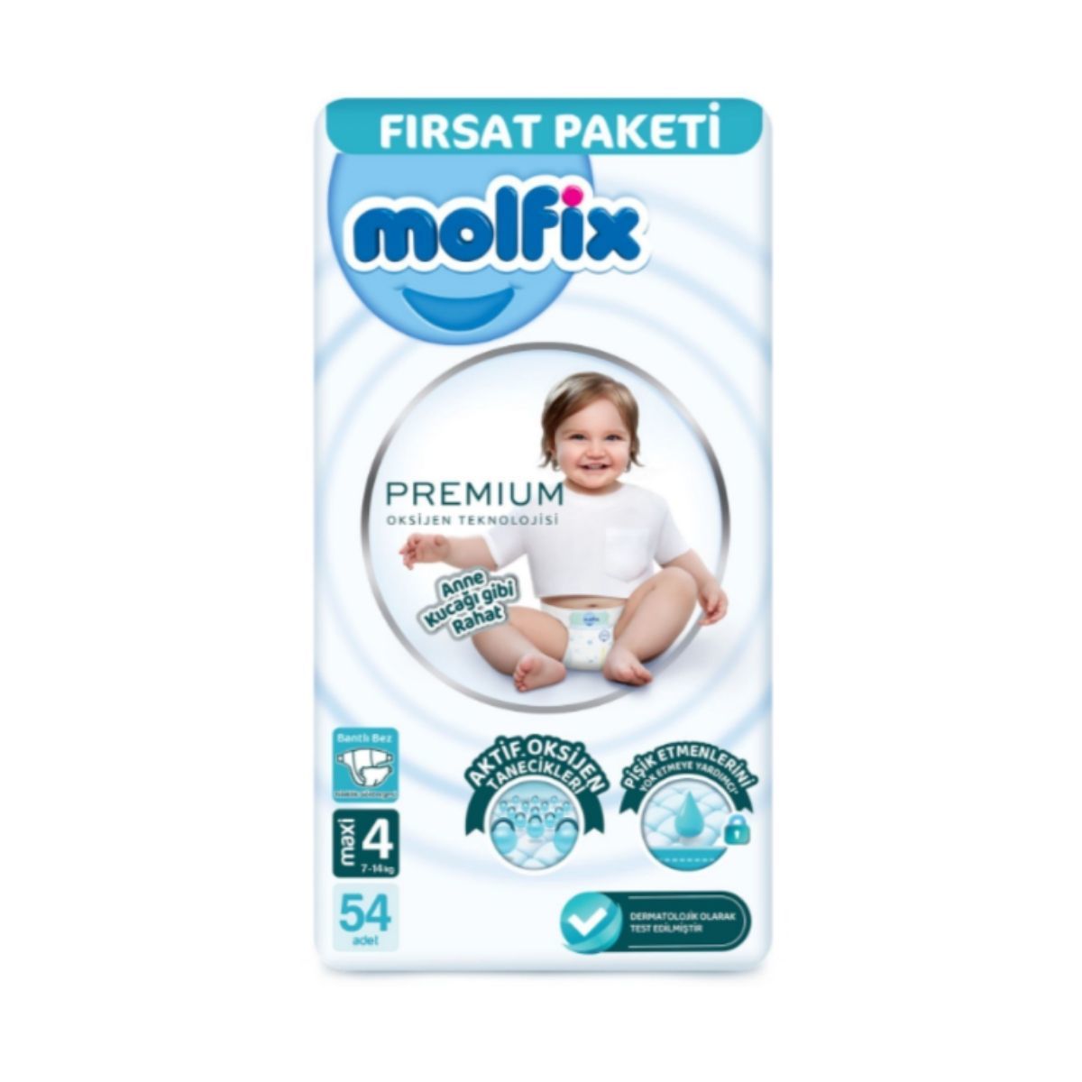 Molfıx Oks Premium Fırsat Paketi Cırtlı Bebek Bezi 4 (Maxi) Beden-54 Adet