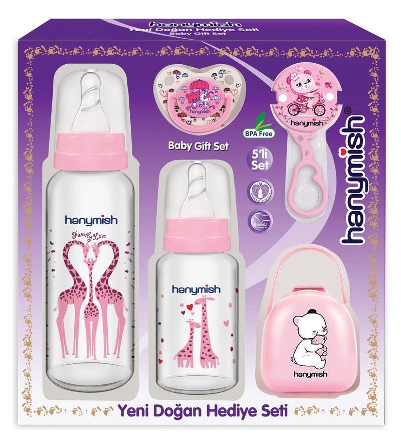 Hanymish Yenidoğan PP Hediye Seti 5'li Pembe 654
