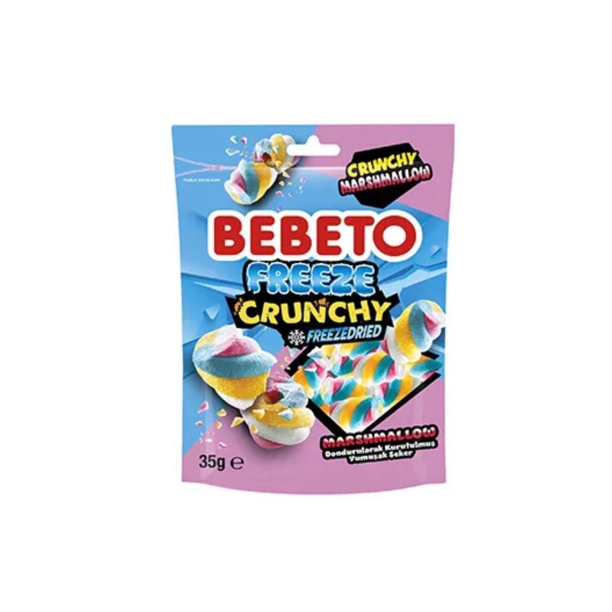 Bebeto Freeze Crunchy Marshmallow Dondurularak Kurultulmuş Yumuşak Şeker