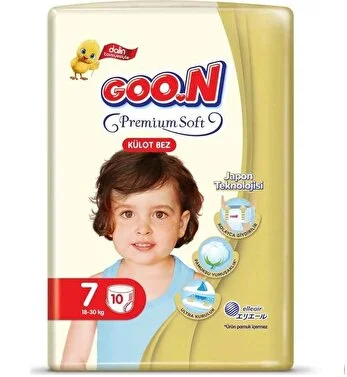 Goon İkiz Paket Külot Bebek Bezi Premium Soft 7 (XXL) Beden-10 Adet