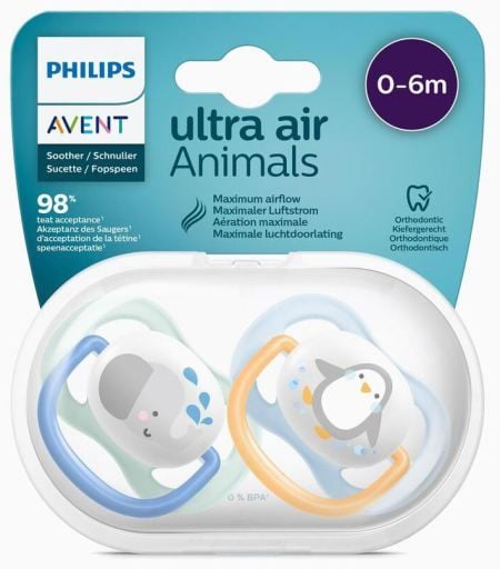 Avent Ultra Air Animals Erkek Emzik 0-6 Ay