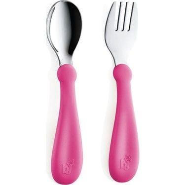 Babyjem Paslanmaz Çelik Çatal Kaşık Seti Pembe