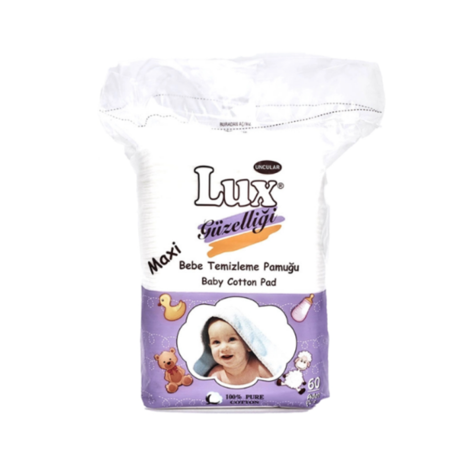 LÜX Kare Maxi Bebek Temizleme Pamuğu 60'lı
