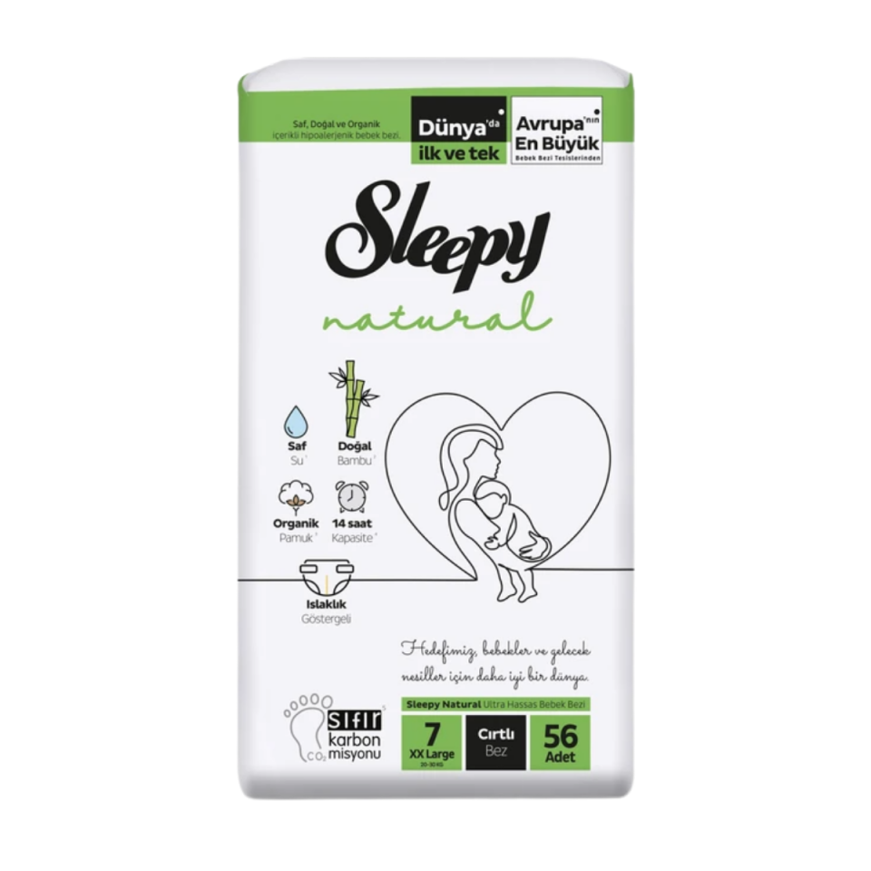 Sleepy Natural Cırtlı Bebek Bezi 7 (XXL) Beden-56 Adet