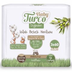 BabyTurco Doğadan  3'lü Islak Mendil 60 Adet