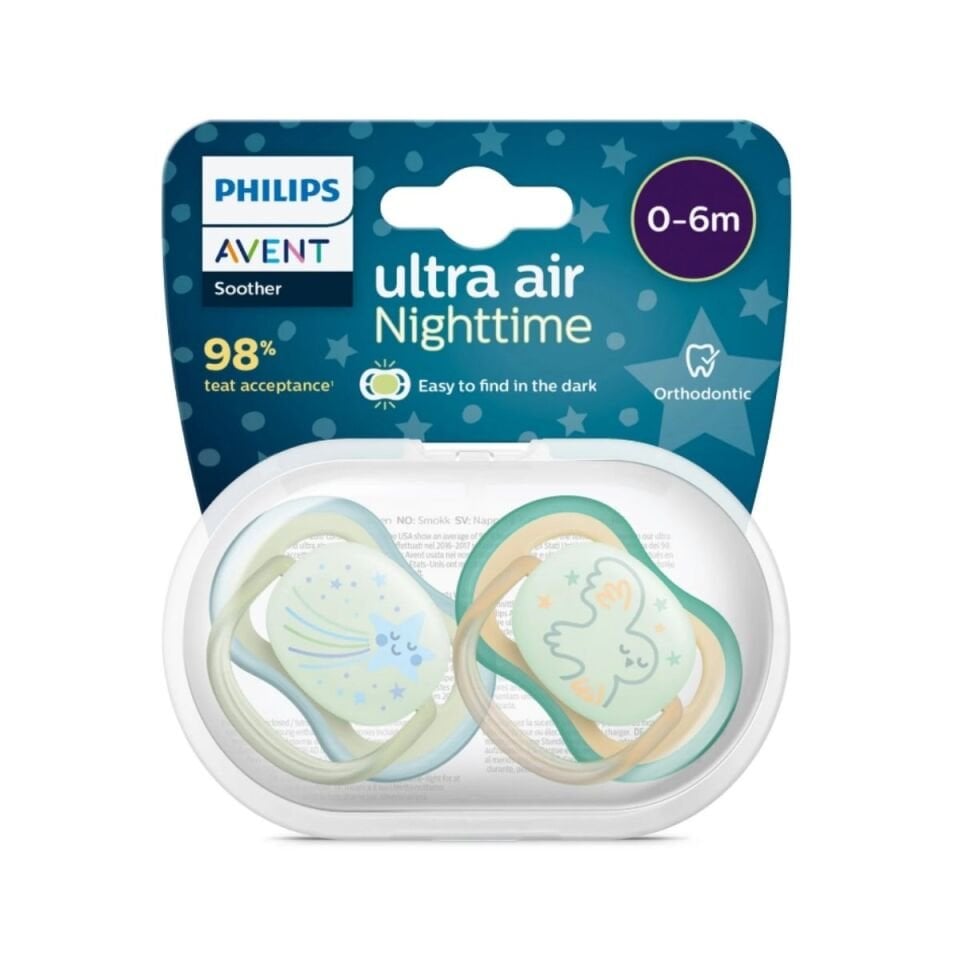 AVENT Ultra Air Gece Emzik 0-6 Ay Erkek 2’li