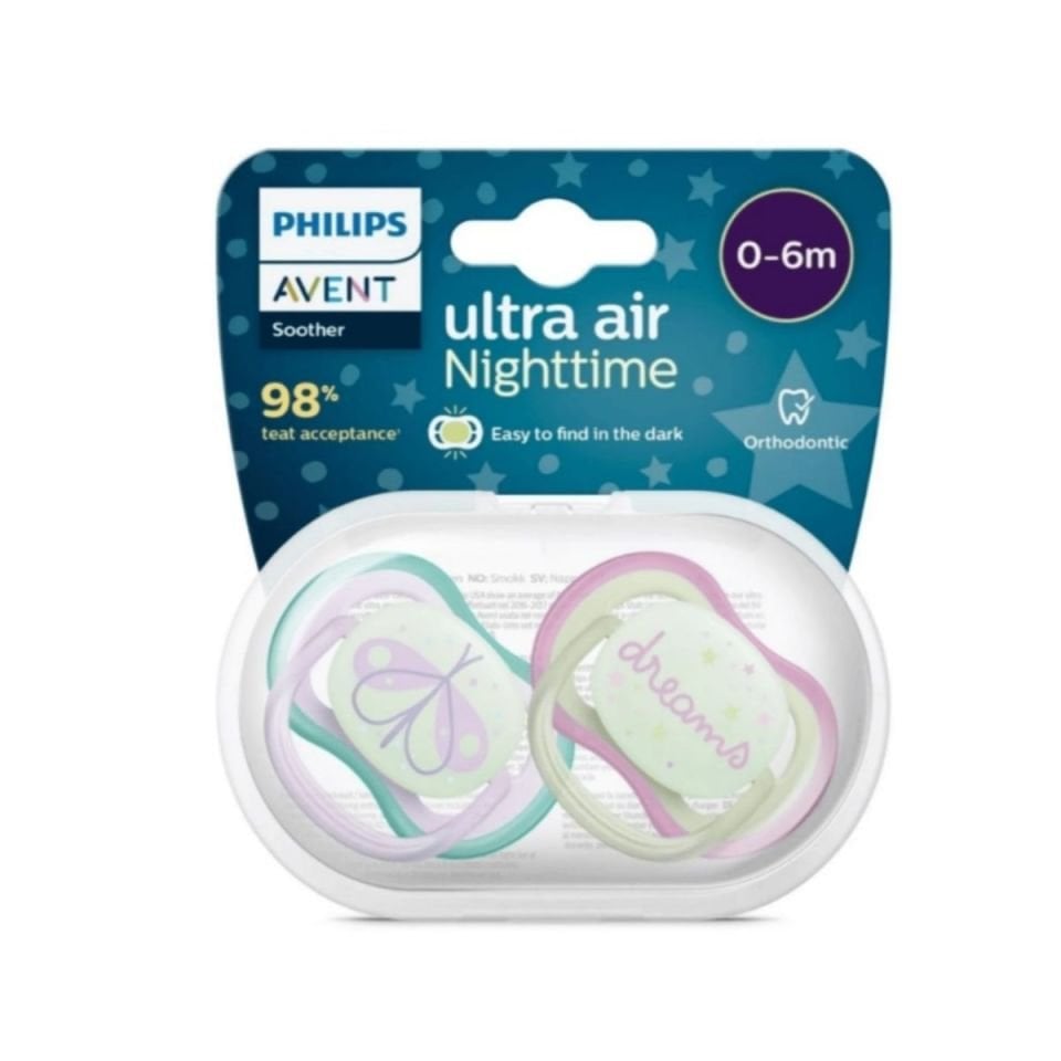 AVENT Ultra Air Gece Emzik 0-6 Ay Kız 2’li