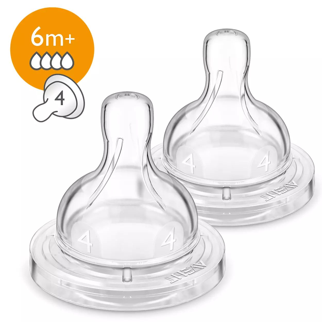 Avent Anti Colic 4 Delikli  Biberon Emziği 6m+