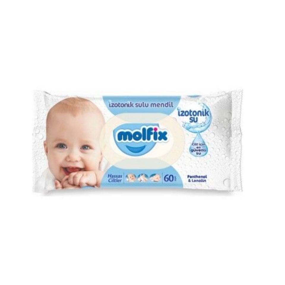 Molfix Hassas Ciltler izotonik Sulu 60'lı Islak Mendil (Mavi)