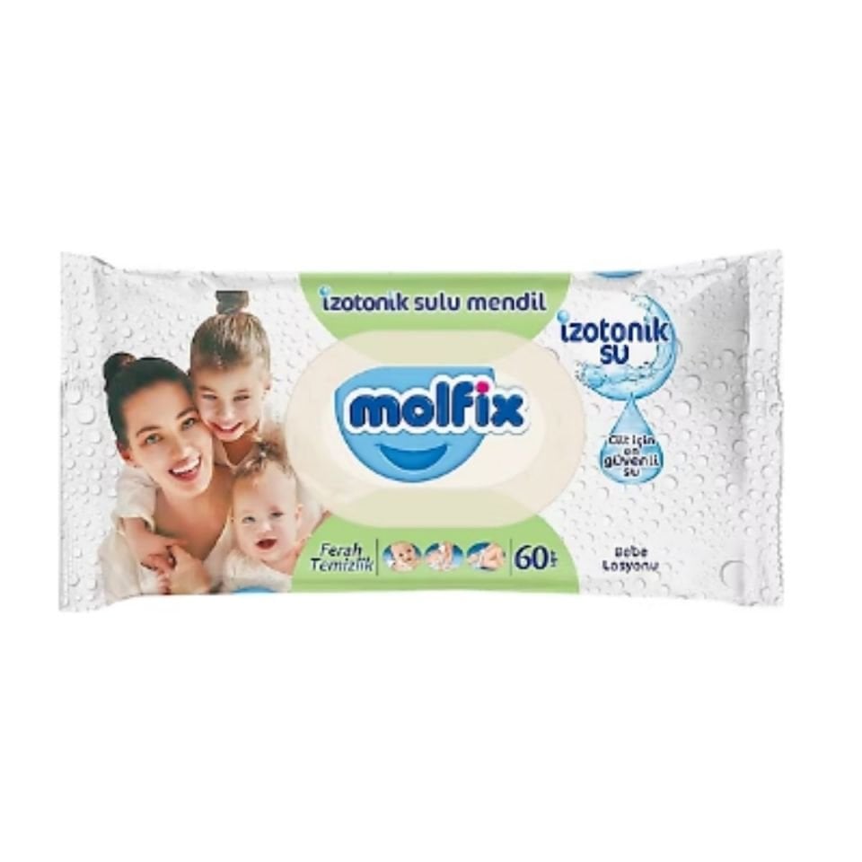 Molfix Ferah Temizlik İzotonik Sulu Islak Mendil 60lı (yeşil)