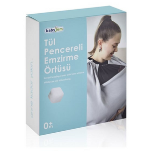 Babyjem Tül Pencereli Emzirme Örtüsü Gri 735