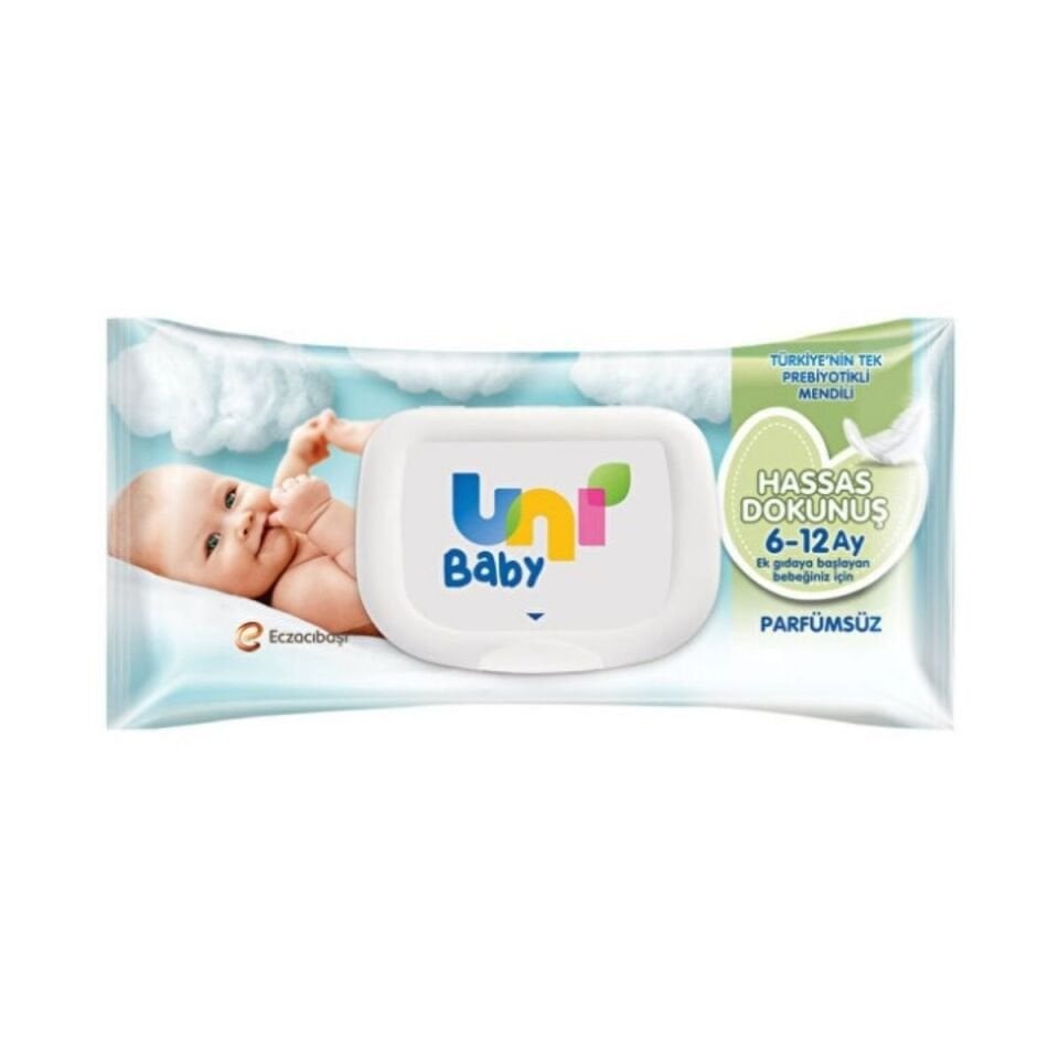 Uni Baby Hassas Dokunuş 6-12 Ay Islak Mendil 52 Yaprak