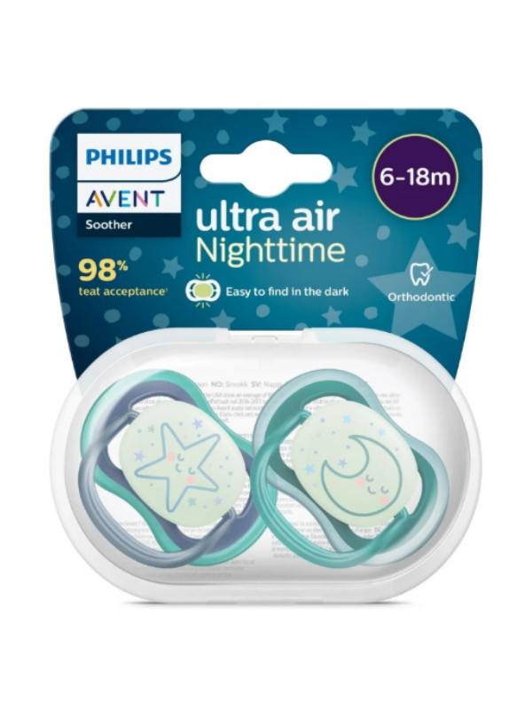 AVENT Ultra Air Gece Emzik 6-18 Ay Erkek 2'li