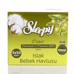 Sleepy Islak Mendil Zeytinyağı ve Pamuksu Lifler 3x50