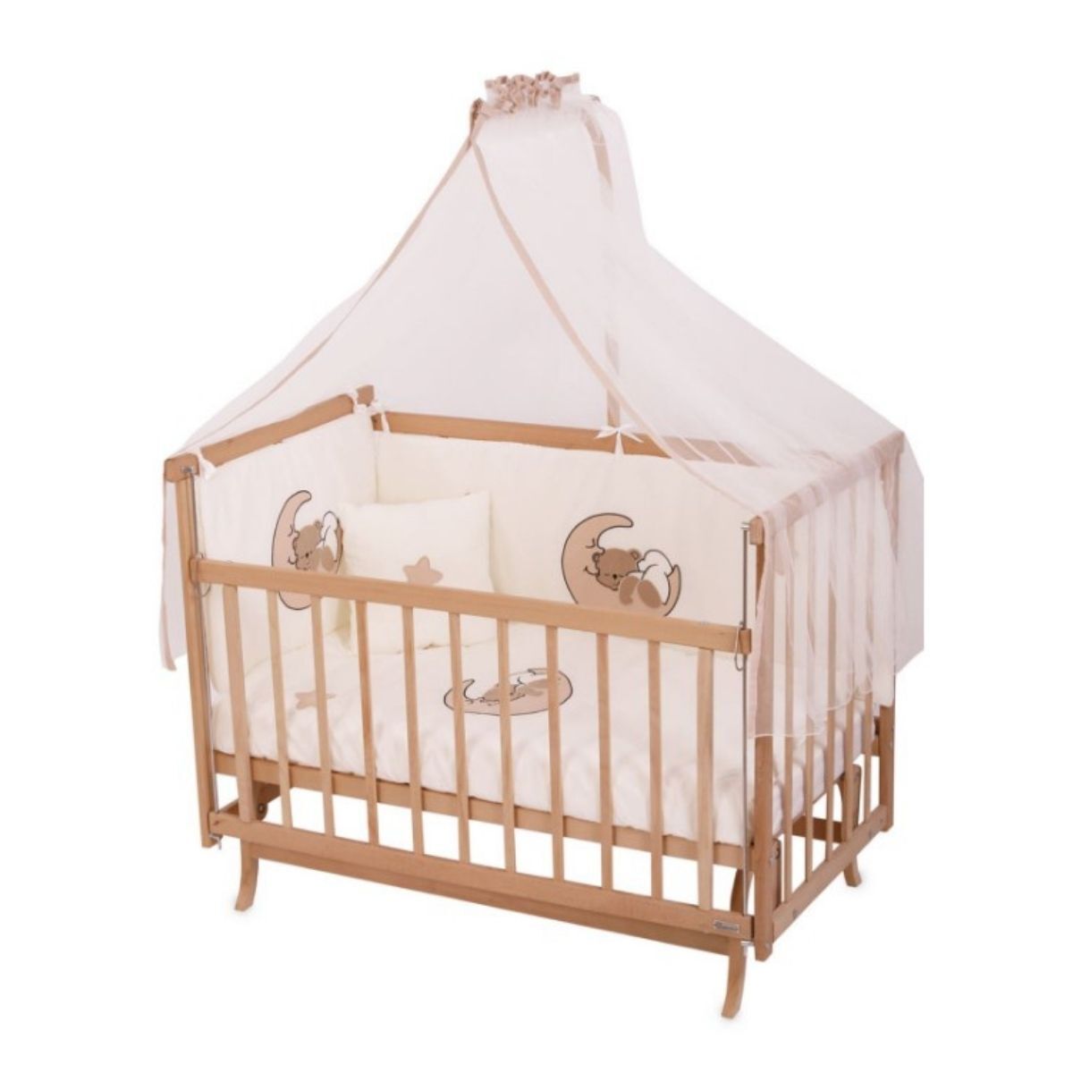 DOĞAL ANNE YANI BEŞİK KREM AYICIKLI SETİ DE-97