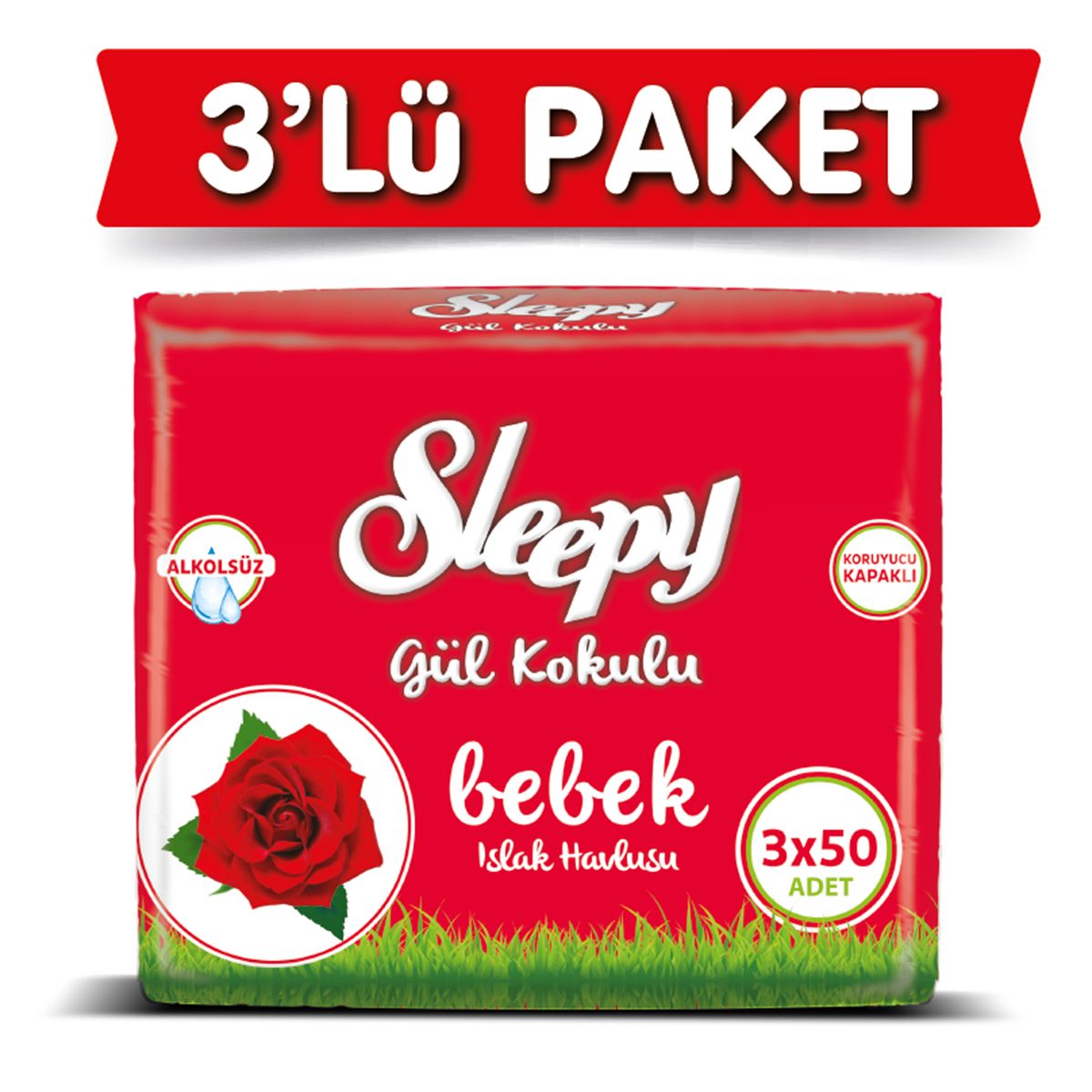 Sleepy Gül Kokulu Islak Mendil 3x50