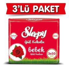 Sleepy Gül Kokulu Islak Mendil 3x50