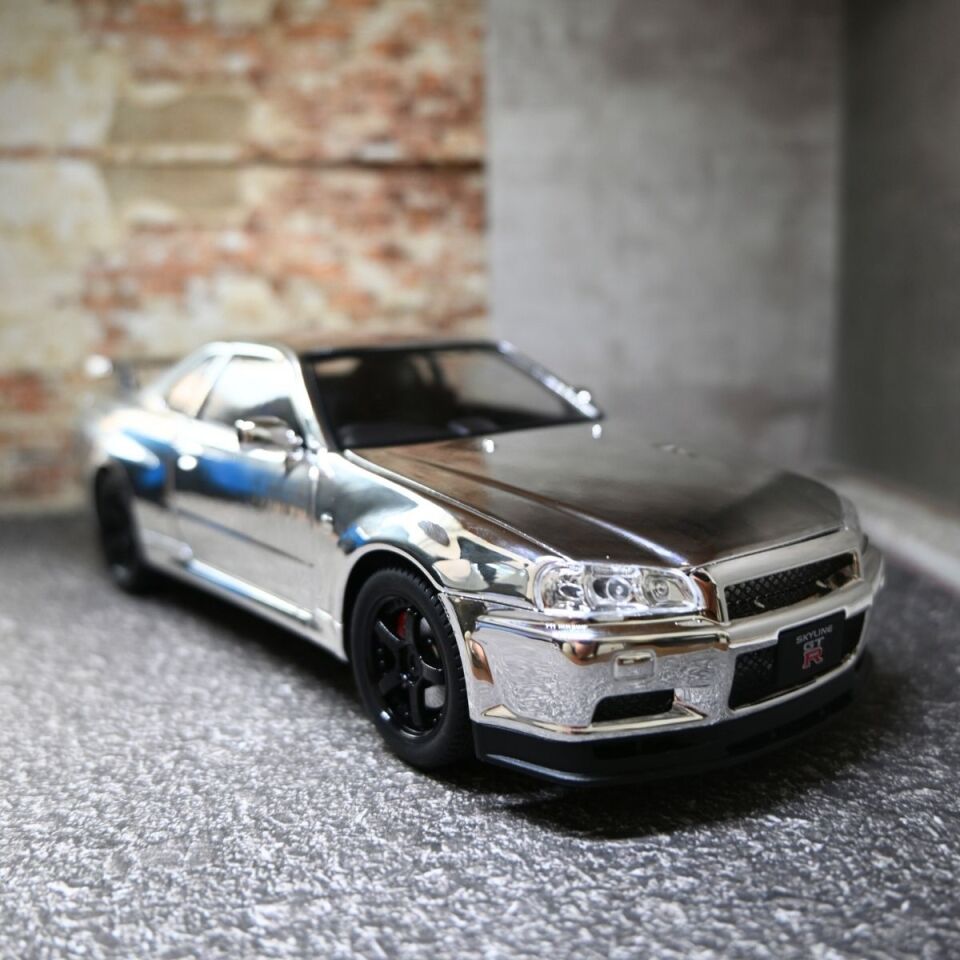 Nissan Skyline 1:24 Ölçek Metal Araba Gümüş Özel Renk