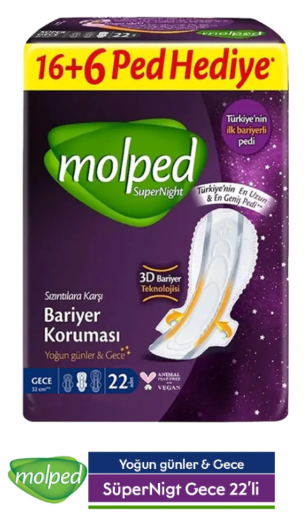 Molped Supernight Gece Ped 22'li