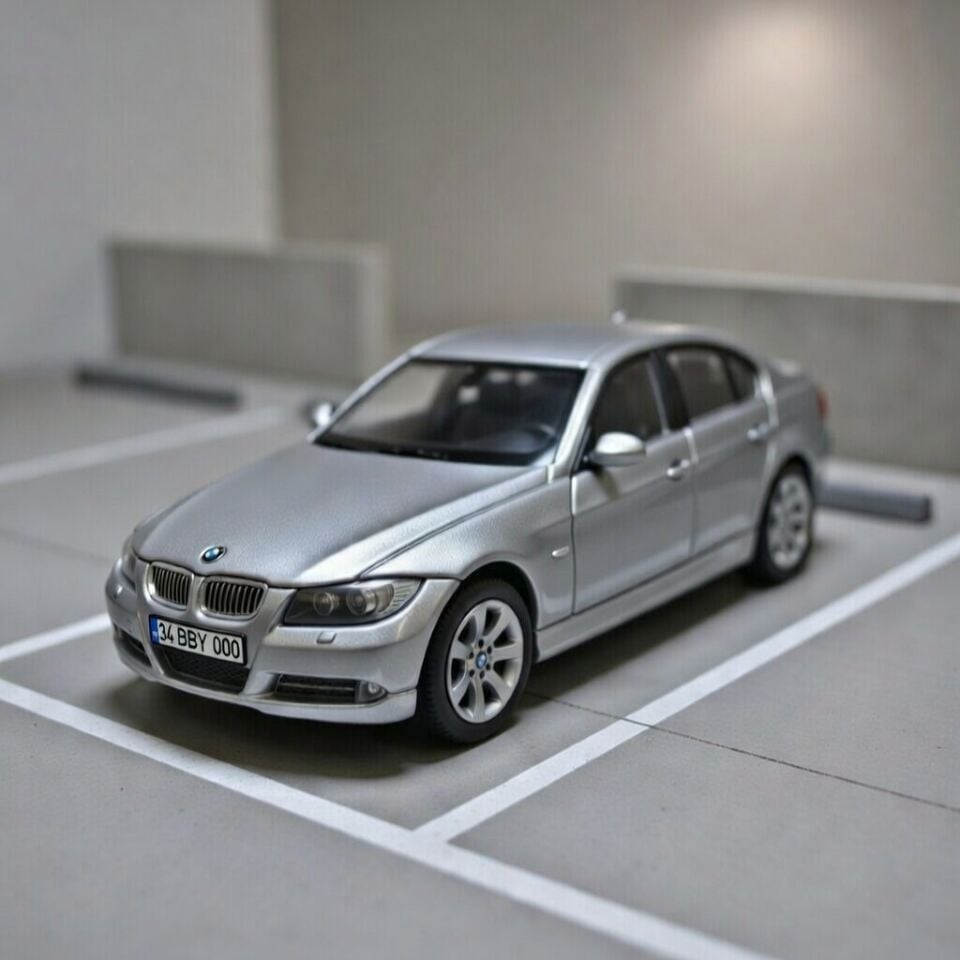 Bmw 330i Metal Araba 1:36 Gri