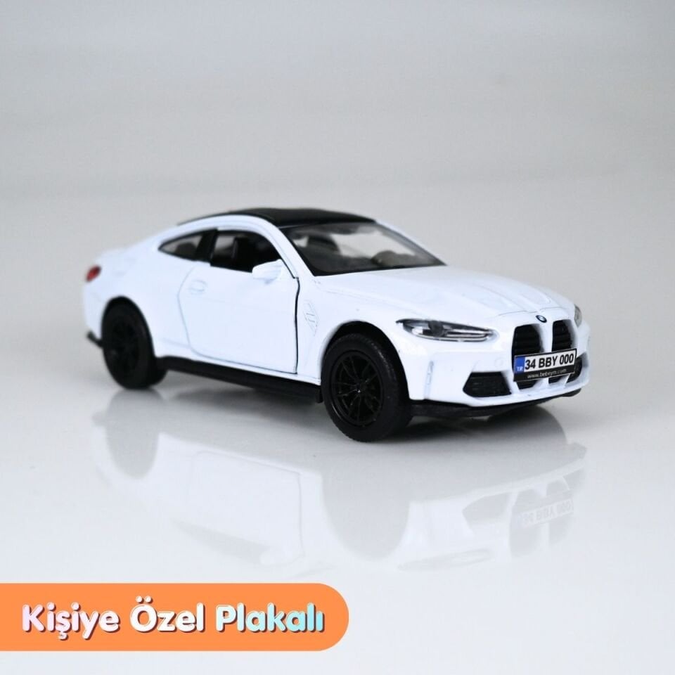 Bmw M4 Metal Oyuncak Araba - 1:36 Ölçek Kişiye Özel Plakalı