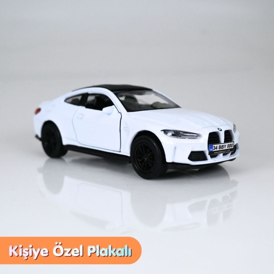 Bmw M4 Metal Oyuncak Araba - 1:36 Ölçek Kişiye Özel Plakalı
