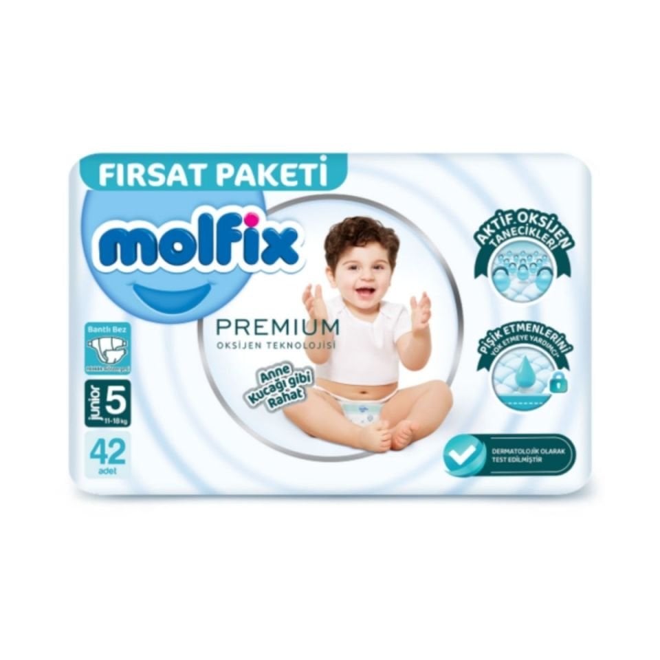 Molfix Premium Bebek Bezi Fırsat Paketi 5 (Junıor) Beden-42 Adet