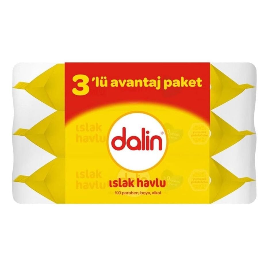 Dalin Islak Mendil 3'lü Avantaj Paket Kapaklı