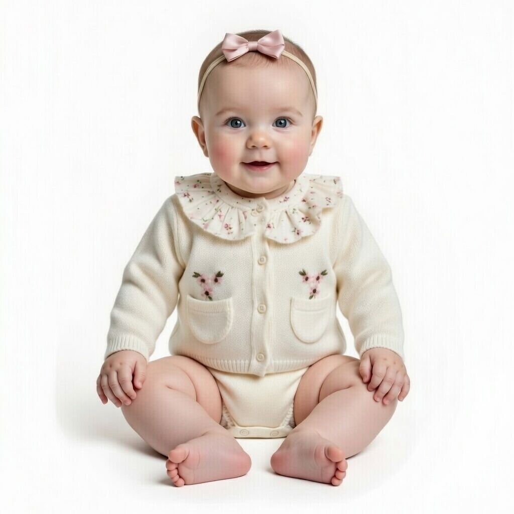 YAKASI ÇİÇEKLİ PETİT ÖRME 3 LÜ TAKIM 437401