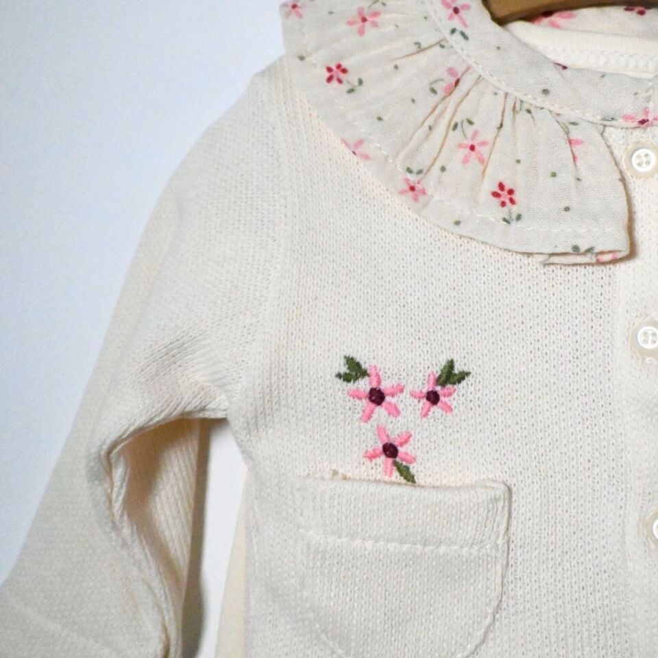 YAKASI ÇİÇEKLİ PETİT ÖRME 3 LÜ TAKIM 437401