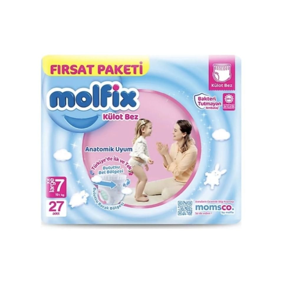 Molfix 7 Fırsat Paketi Külot Bebek Bezi XXL 27 adet