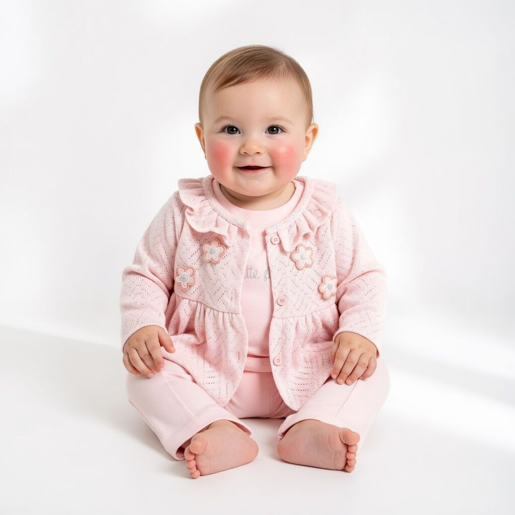 BABEXİ POOKİE YELEĞİ FIRFIRLI ÇİÇEKLİ 3 LÜ TAKIM