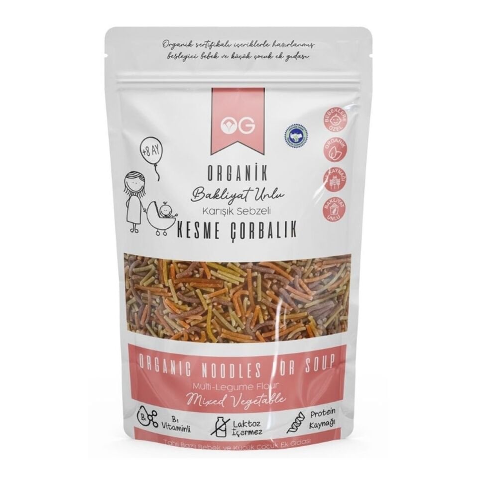 OG Natural Organik Karışık Sebzeli Bakliyat Unlu Kesme Çorbalık