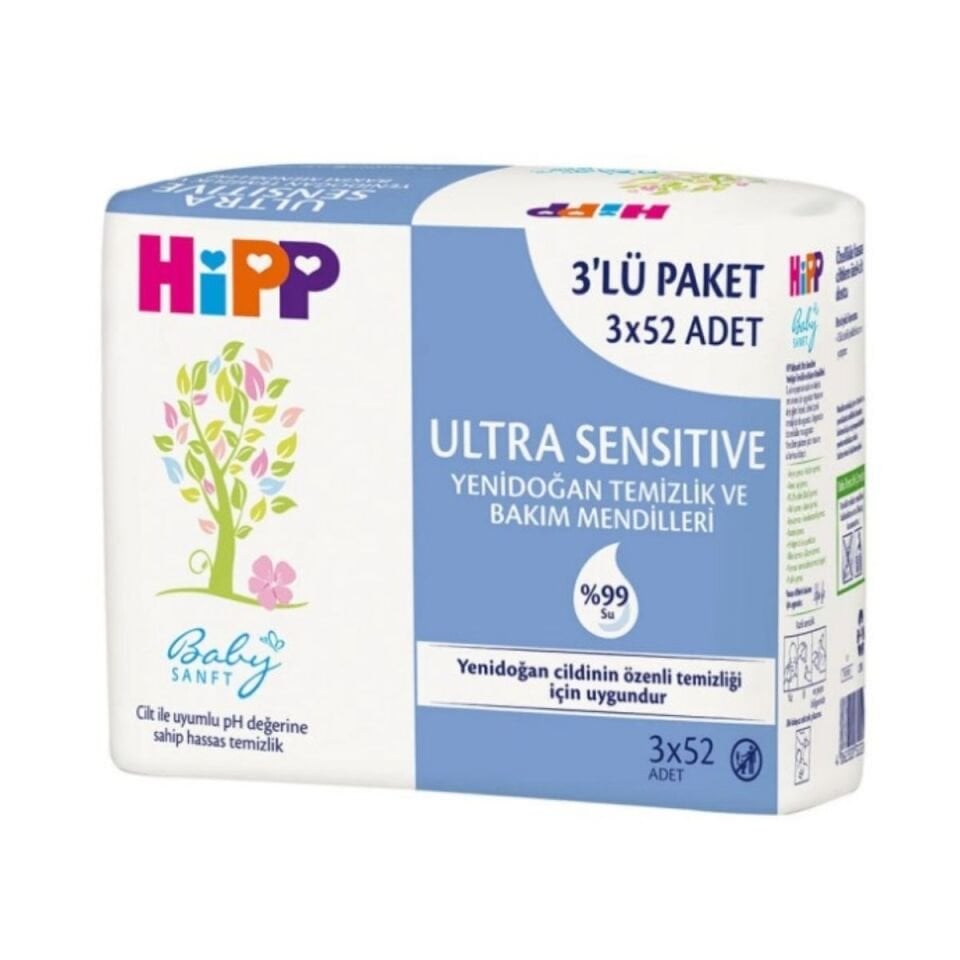 Hipp Sensitive Yenidoğan Temizlik Bakım Mendil