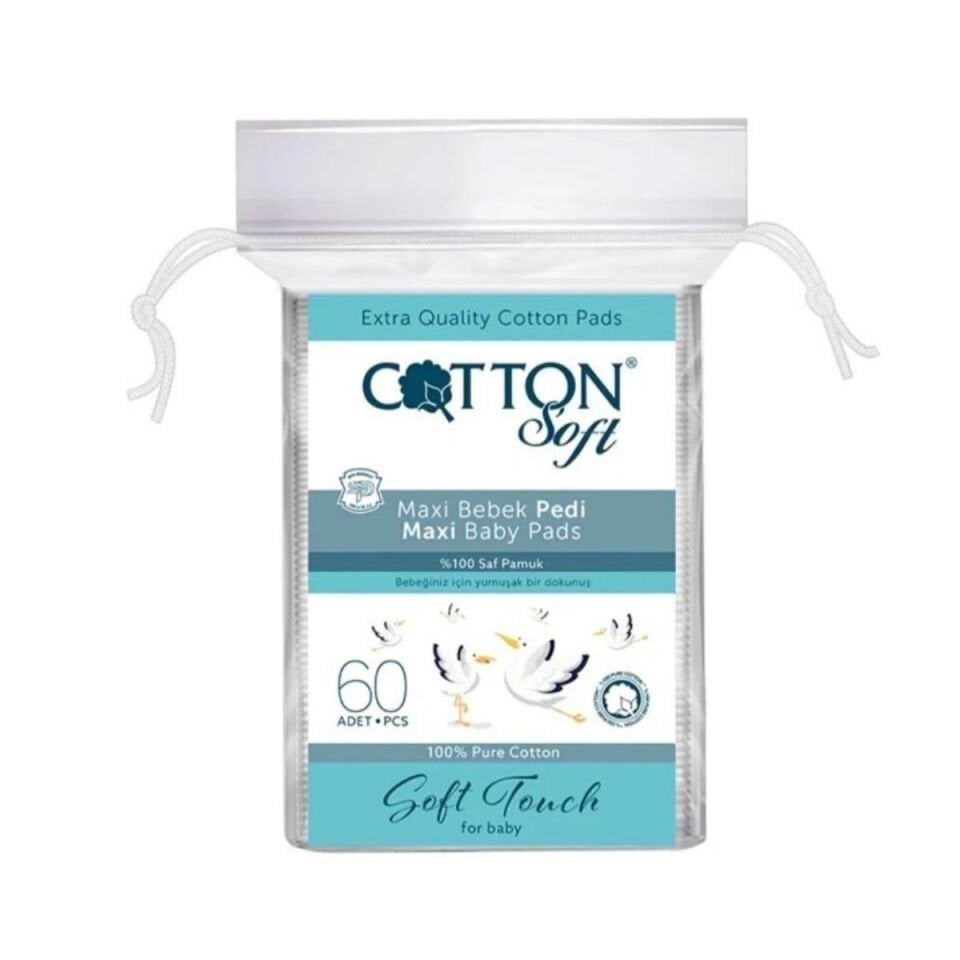 COTTON SOFT BEBEK TEMİZLEME PAMUĞU 60 lı