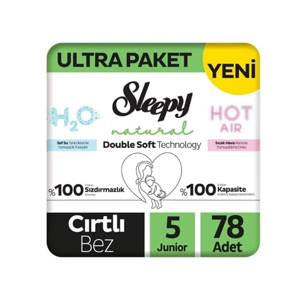 Sleepy 5 Double Soft Natural Ultra Paket (junior) 78 Adet