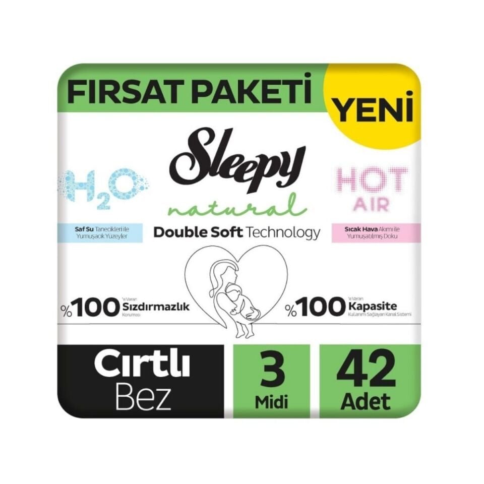 Sleepy 3 Double Soft Natural Fırsat Paket (midi) 42 Adet