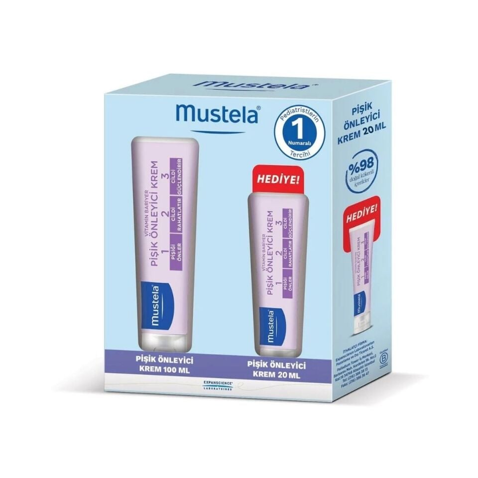Mustela Set - Vitamin Barrier 1-2-3 Pişik Önleyici Krem 100 gr + 20 gr Hediyeli