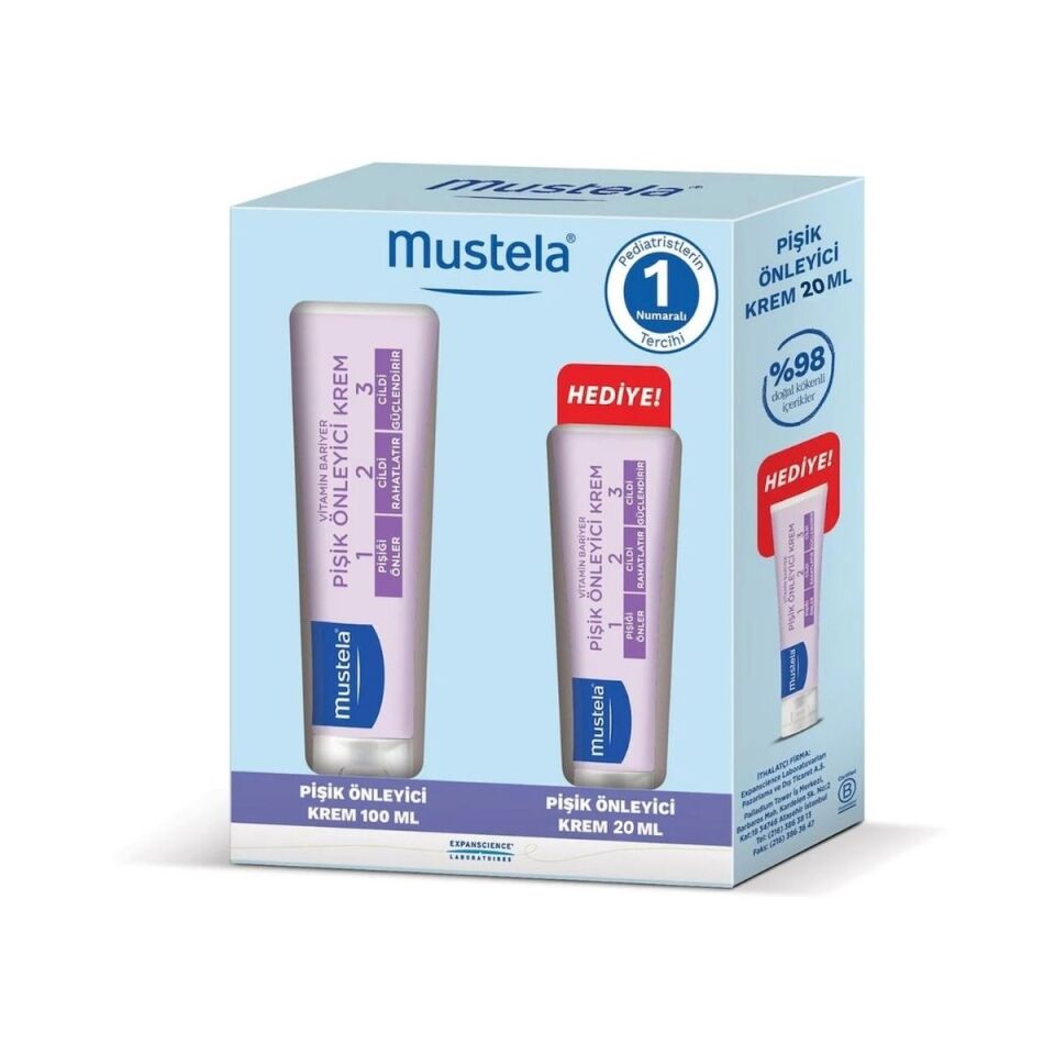 Mustela Set - Vitamin Barrier 1-2-3 Pişik Önleyici Krem 100 gr + 20 gr Hediyeli