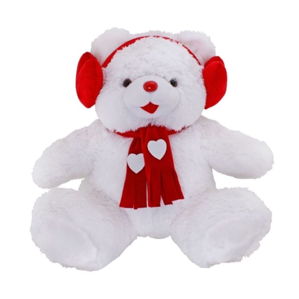 Kalp Kulaklıklı Cici Ayı Peluş 60 Cm