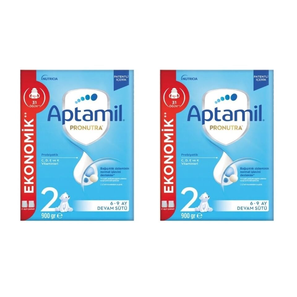 Aptamil 2 Numara Mama Devam Sütü 900 gr 2 Adet