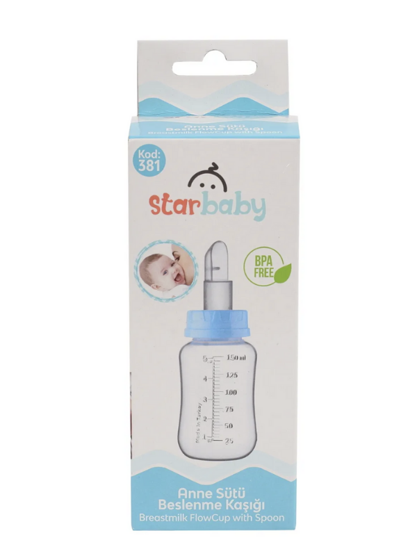 Star Baby Kaşıklı Pembe PP Biberon 150 ml