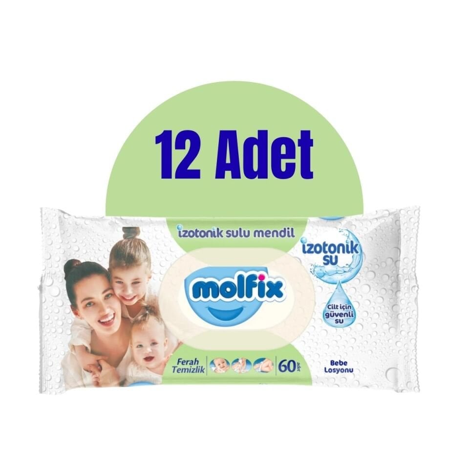 Molfix Islak Mendil Ferah Temizlik İzotonik 12'li Paket