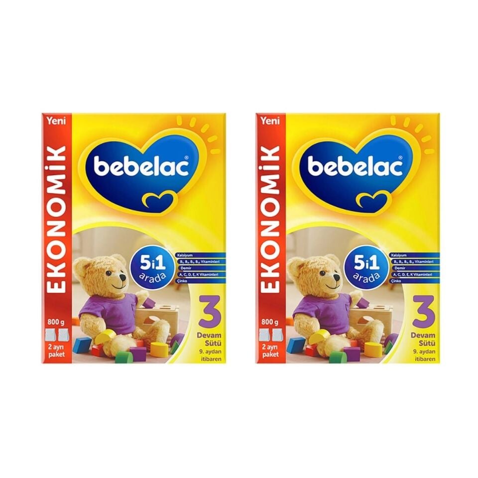 Bebelac 3 Mama Devam Sütü 800 gr 2 Adet