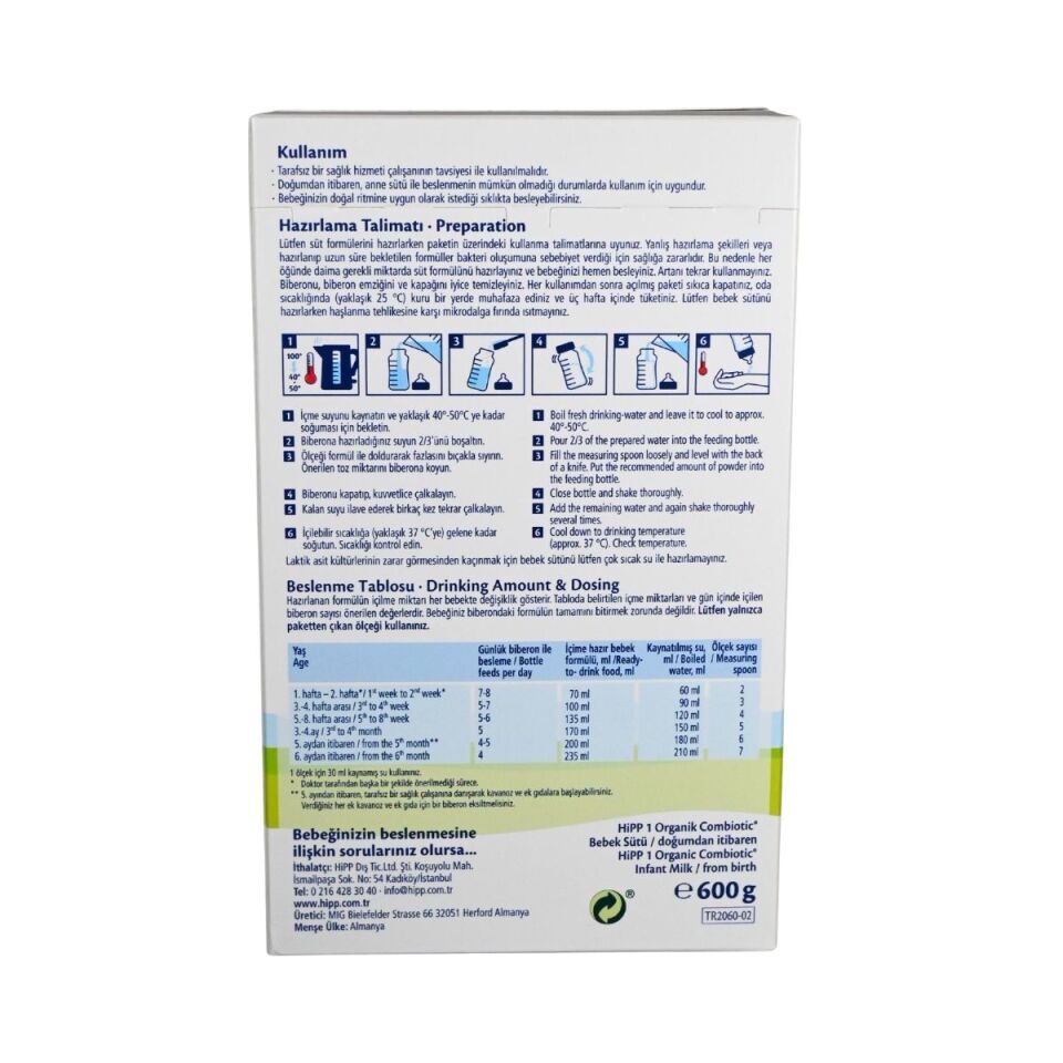 Hipp 1 Combiotic Mama Devam Sütü 600 gr 2 Adet