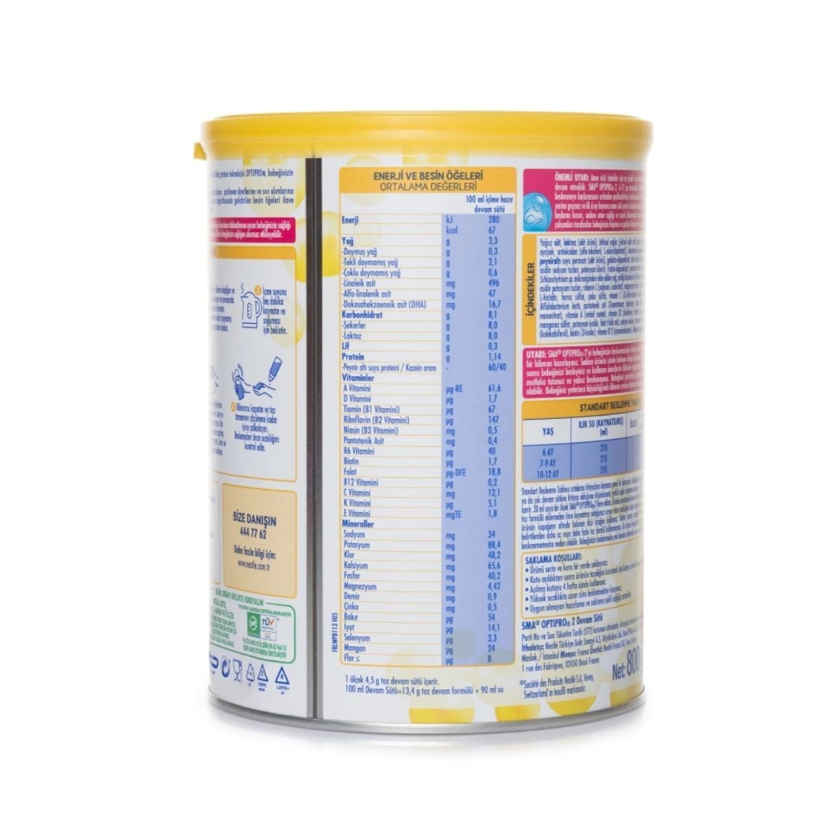 Sma 2 Numara Optipro Mama Devam Sütü 800 gr 2 Adet