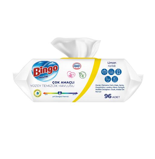 Bingo Yüzey Havlusu Limon Kokulu 96'lı