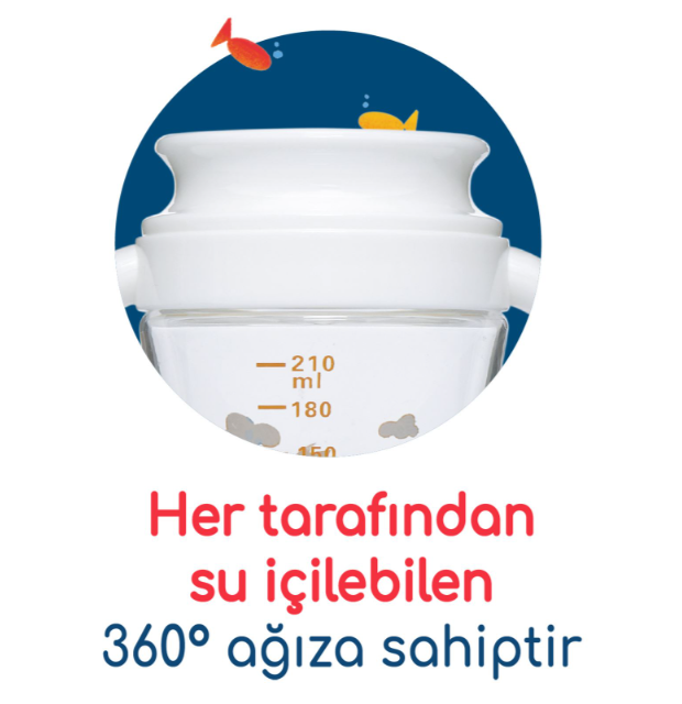 BEBEDOR 360 DERECE TRİTAN BARDAK 210 ML KOD:7507 6+ AY