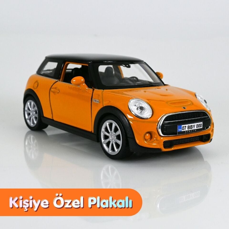 Mini Cooper Metal Çek Bırak Oyuncak Araba Sarı