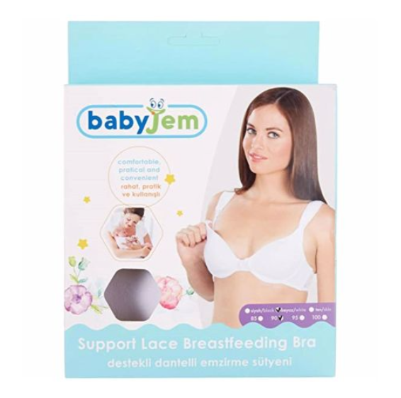 Babyjem Destekli Dantelli Emzirme Sütyeni 85 Siyah